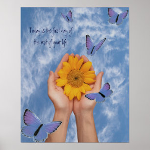 Poster Papillons tournesol