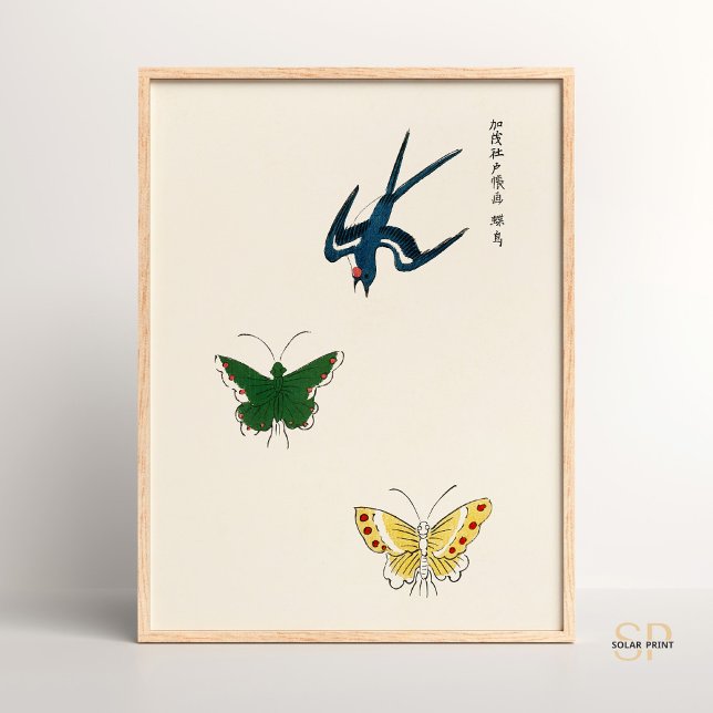 Poster Papillons Vintages japonais Yatsuo No Tsubaki (Créateur téléchargé)