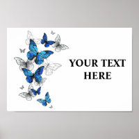 Papillons volants bleus Morpho