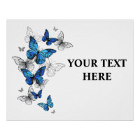 Papillons volants bleus Morpho