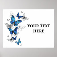 Papillons volants bleus Morpho