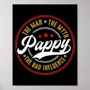 Poster Pappy Vintage L'Homme Le Mythe La Mauvaise Influen