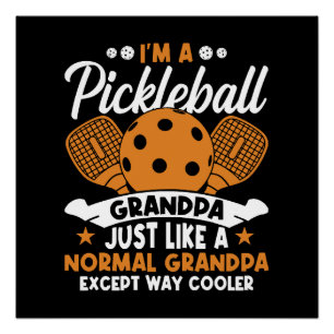 Poster Papy Joueur de Pickleball Cool