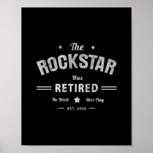 Poster Papy Rockstar Est Retraité 2026 Père Croisière Mo