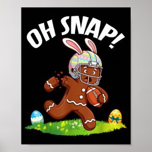 Poster Pâques Football Bonhomme en pain d'épice Oh Snap B
