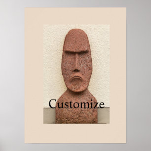 Poster Pâques Île Moai Head Thunder Cove