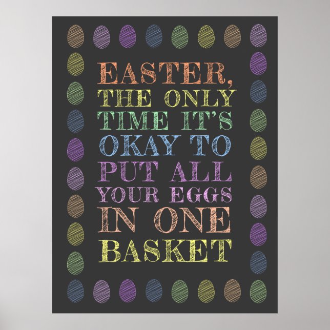 Poster Pâques - Tous vos oeufs dans un panier (Devant)