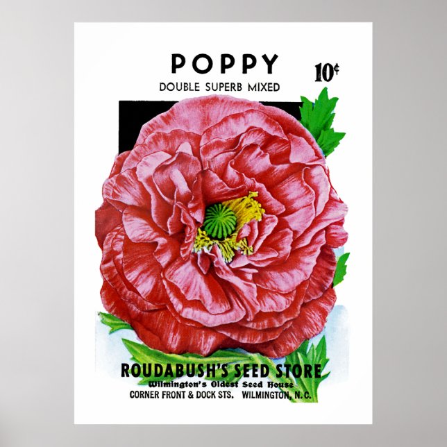 Poster Paquet de semences Vintage Poppy (Devant)