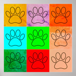 Poster Paquets De Chiots Mignons En Carré
