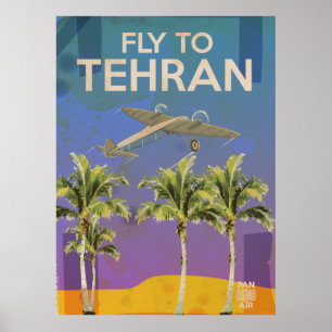 Poster Par avion à l'affiche de Vintage voyage de Téhéran