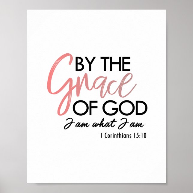 Poster Par La Grâce De Dieu Je Suis Bible Verse Wall Art (Devant)