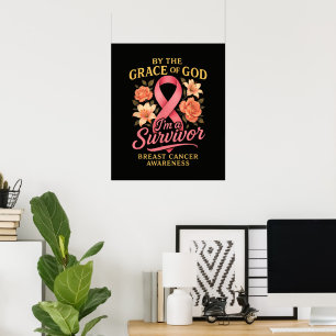 Poster Par la grâce de Dieu survivante du cancer du sein