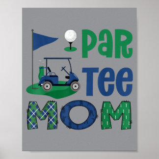 Poster Par- Maman Golfeuse Anniversaire Fête Famille Asso