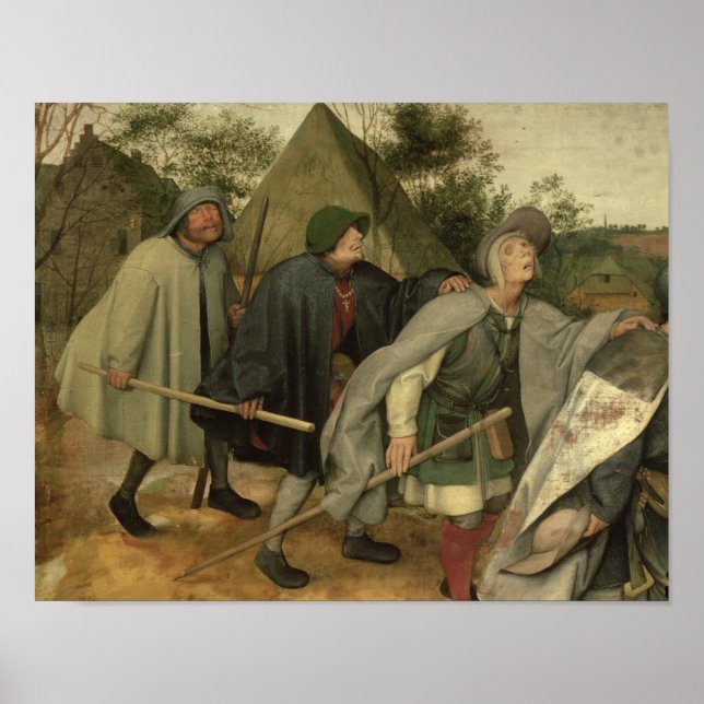 Poster Parabole de l'aveugle, détail de trois aveugles (Devant)