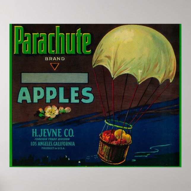Poster Parachute Étiquette Apple Crate (Devant)