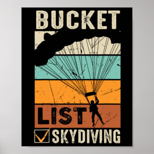 Poster Parachute Jump Skydiver Instructor Bucket Listes S