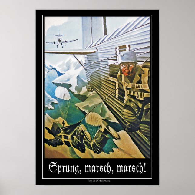 Poster Parachutiste allemand 2ème guerre mondiale (Devant)