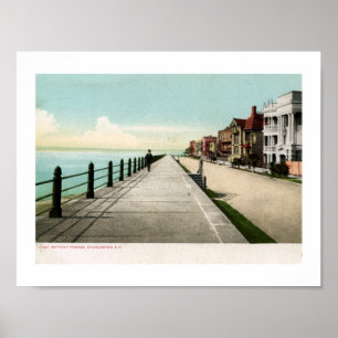 Poster Parade de batteries Est, Charleston SC 1900 Vintag