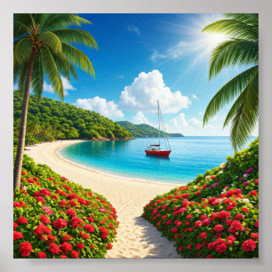 Poster Paradis Caché De Plage