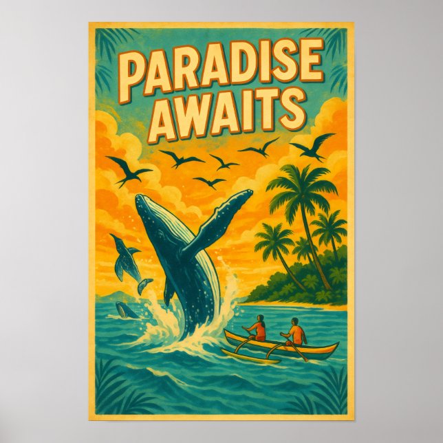 Poster Paradis d'observation des baleines tropicales (Devant)