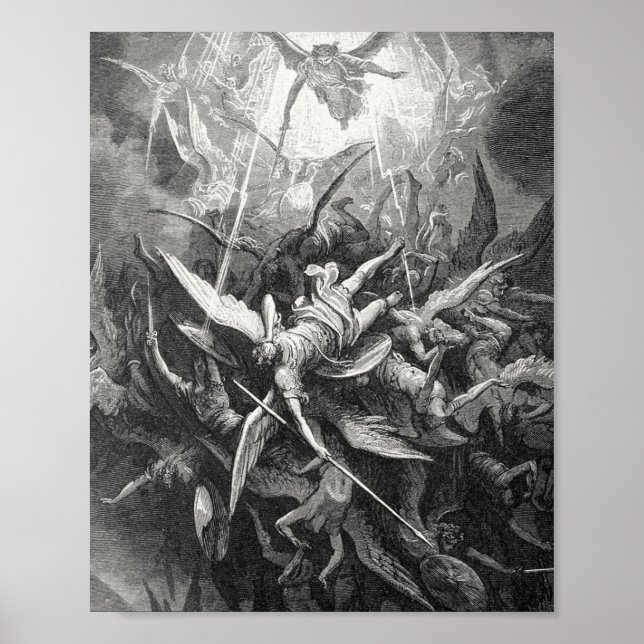 Poster Paradis Perdu Chute De Rebel Angels Gustave Dore (Devant)