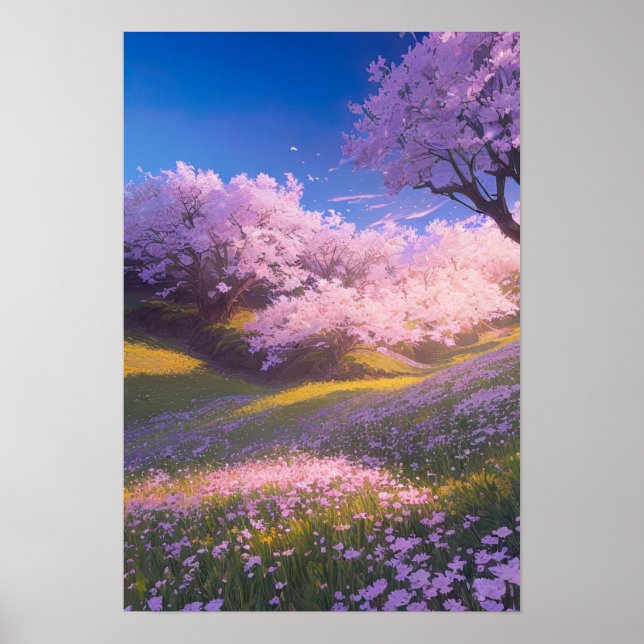 Poster Paradis rose pétale (Devant)