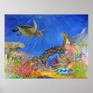 Poster Paradis sous-marin