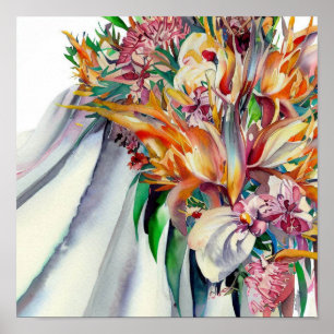 Poster Paradis tropical, Bouquet en cascade nuptiale (1),