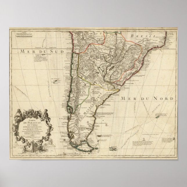 Poster Paraguay, Amérique du Sud (Devant)