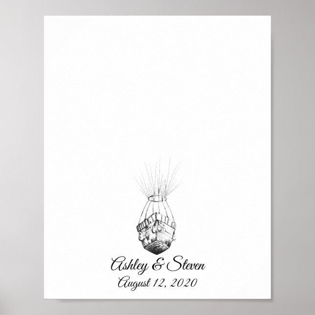 Poster Paraplane Mariage empreintes digitales Guides (Devant)