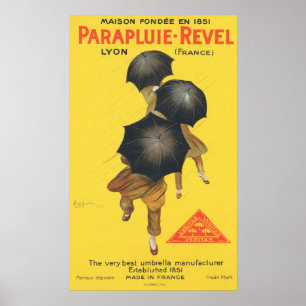 Poster PARAPLUIE REVEL French Umbrella Fabricant Vieux