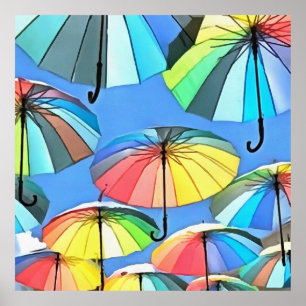 Poster Parapluies flottantes en gros