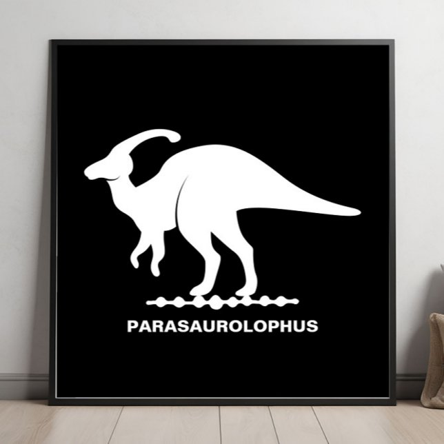 Poster Parasaurolophus Dinosaure Silhouette (Créateur téléchargé)