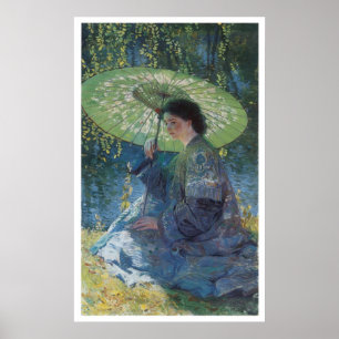 Poster Parasol vert, le type 1909 s'est levé
