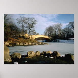 Poster Parc Central de Bow Bridge Winter NYC