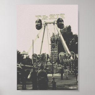 Poster Parc d'attractions Vintage Autriche Vienne Prater