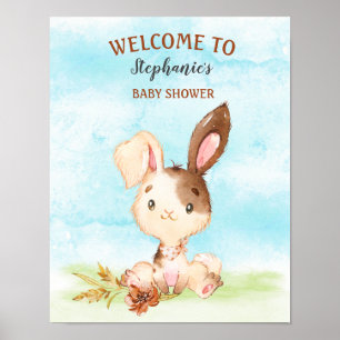 Poster Parc de Baby showers de Bunny Watercolor