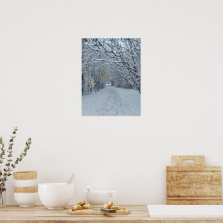 Poster Parc de neige merveilleux d'hiver Carte blanche