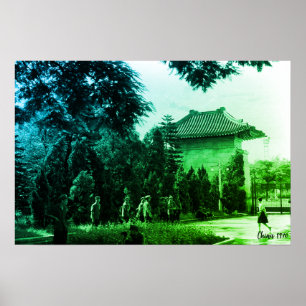 Poster Parc des martyrs de Canton Chine ancienne