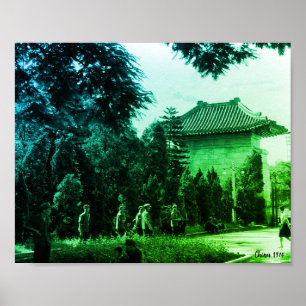 Poster Parc des martyrs de Canton Chine ancienne