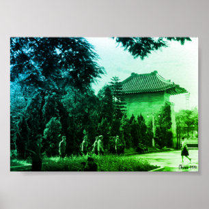 Poster Parc des martyrs de Canton Chine vintage