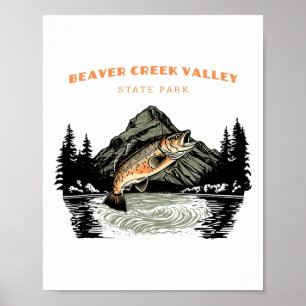 Poster Parc d'État de Beaver Creek Valley Rétro Vintage P