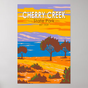Poster Parc d'état de Cherry Creek Colorado Vintage