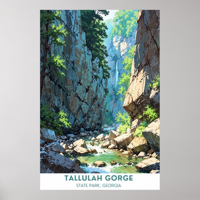 Poster Parc d'état de la gorge de Tallulah, Géorgie (Devant)