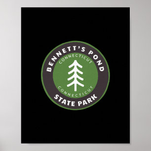 Poster Parc d'État de l'étang Bennett Connecticut Ct Arbr