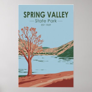 Poster Parc d'état de Spring Valley Nevada Vintage