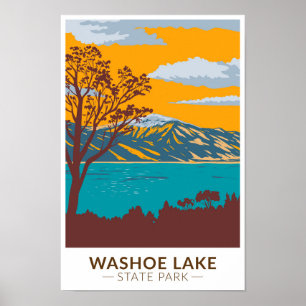 Poster Parc d'état de Washoe Lake Nevada Vintage
