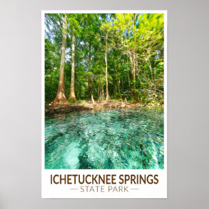 Poster Parc d'État des sources de Ichetucknee Floride aqu