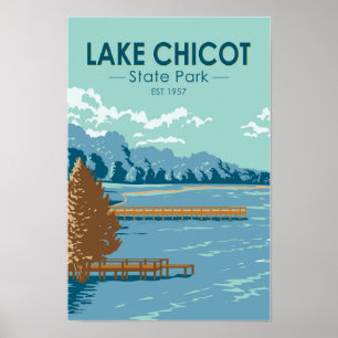 Poster Parc d'état du lac Chicot Arkansas Vintage