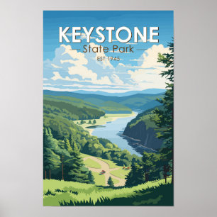 Poster Parc d'État Keystone Pennsylvanie Voyage Vintage